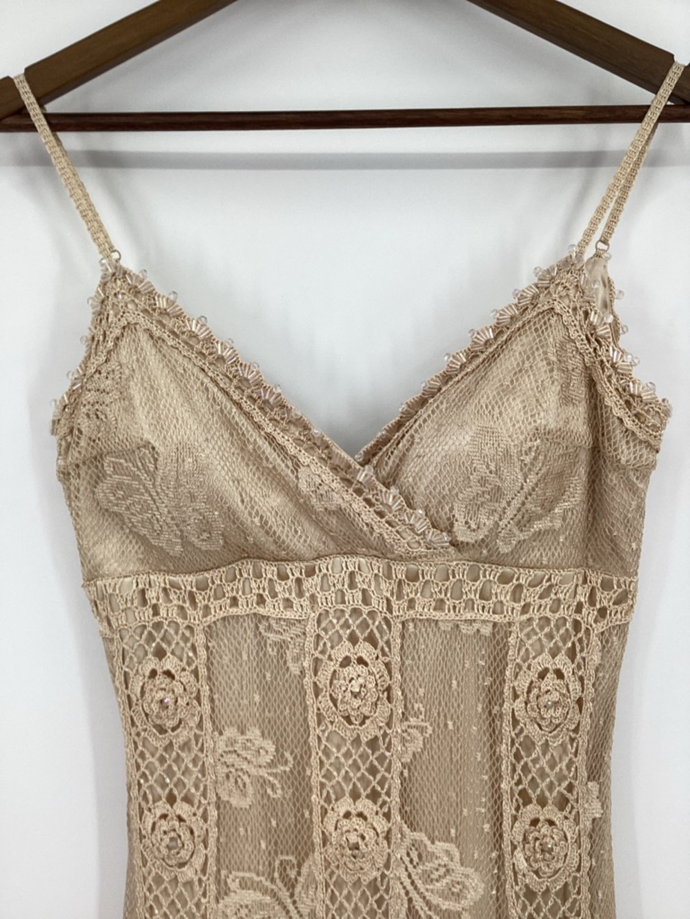 Sue Wong Crochet Asymmetrical Slip Midi Dress - Picture 5 of 16